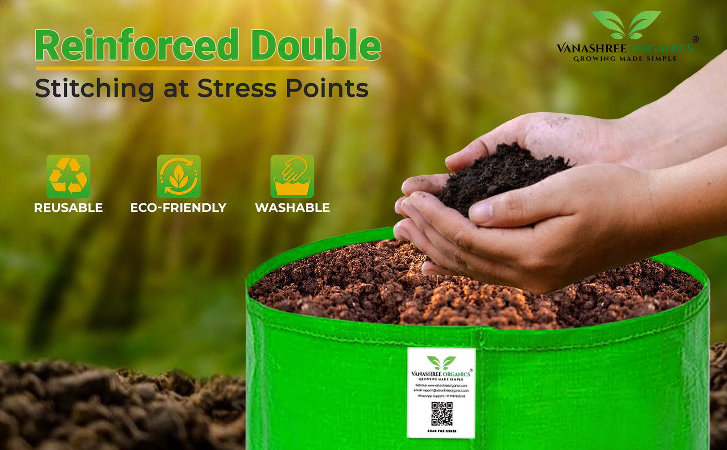 Grow Bag 12x12 Inch for Home Gardening