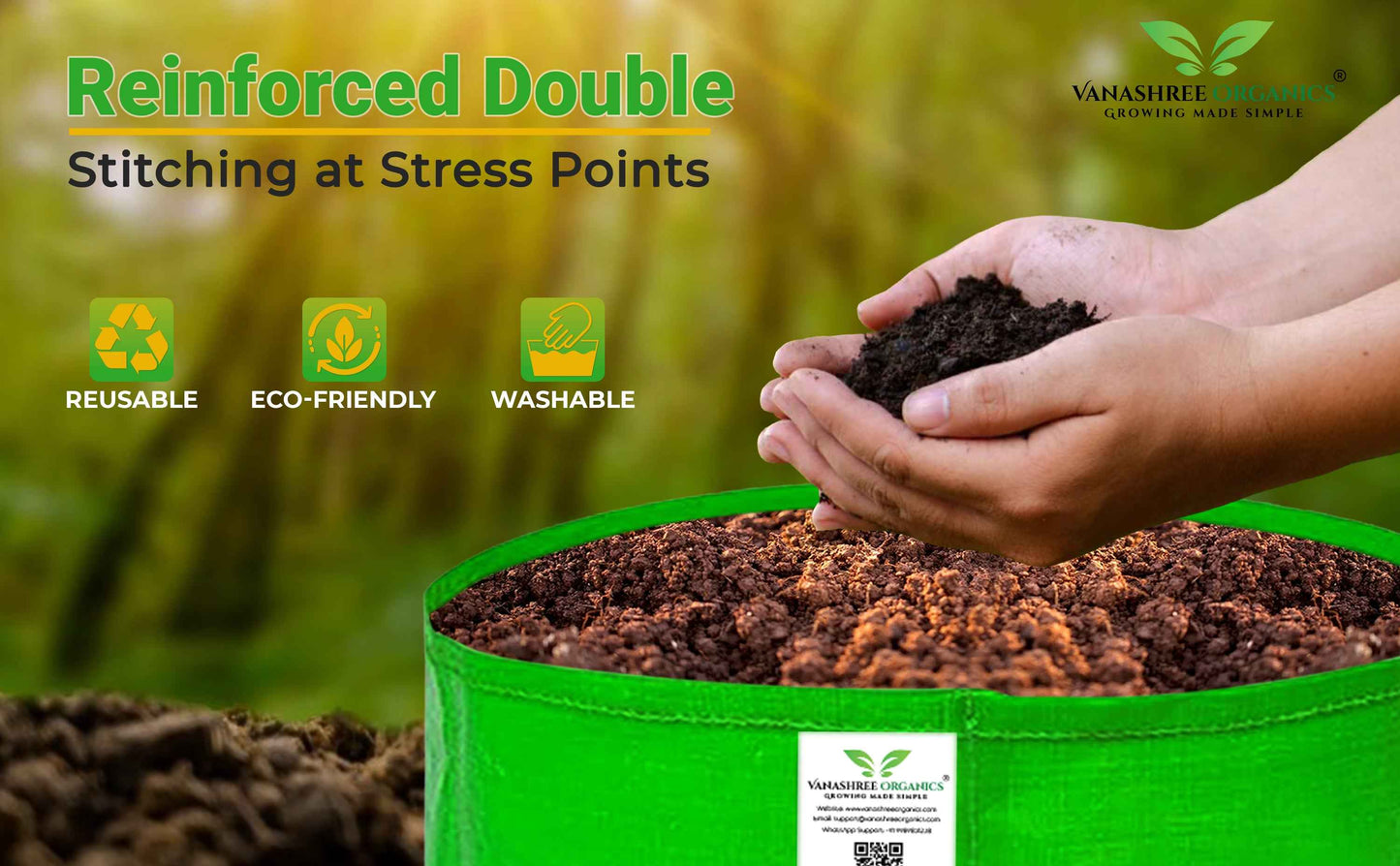 Grow Bag 24x18 Inch for Home Gardening - Vanashree Organics