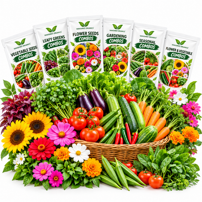 Desi Vegetable & Leafy Vegetable Seeds Combo Packs - Vanashree Organics