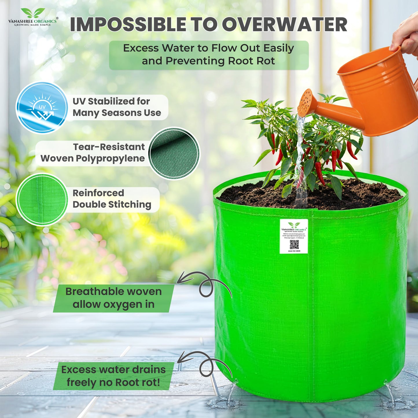 Grow Bag 12x12 Inch for Home Gardening