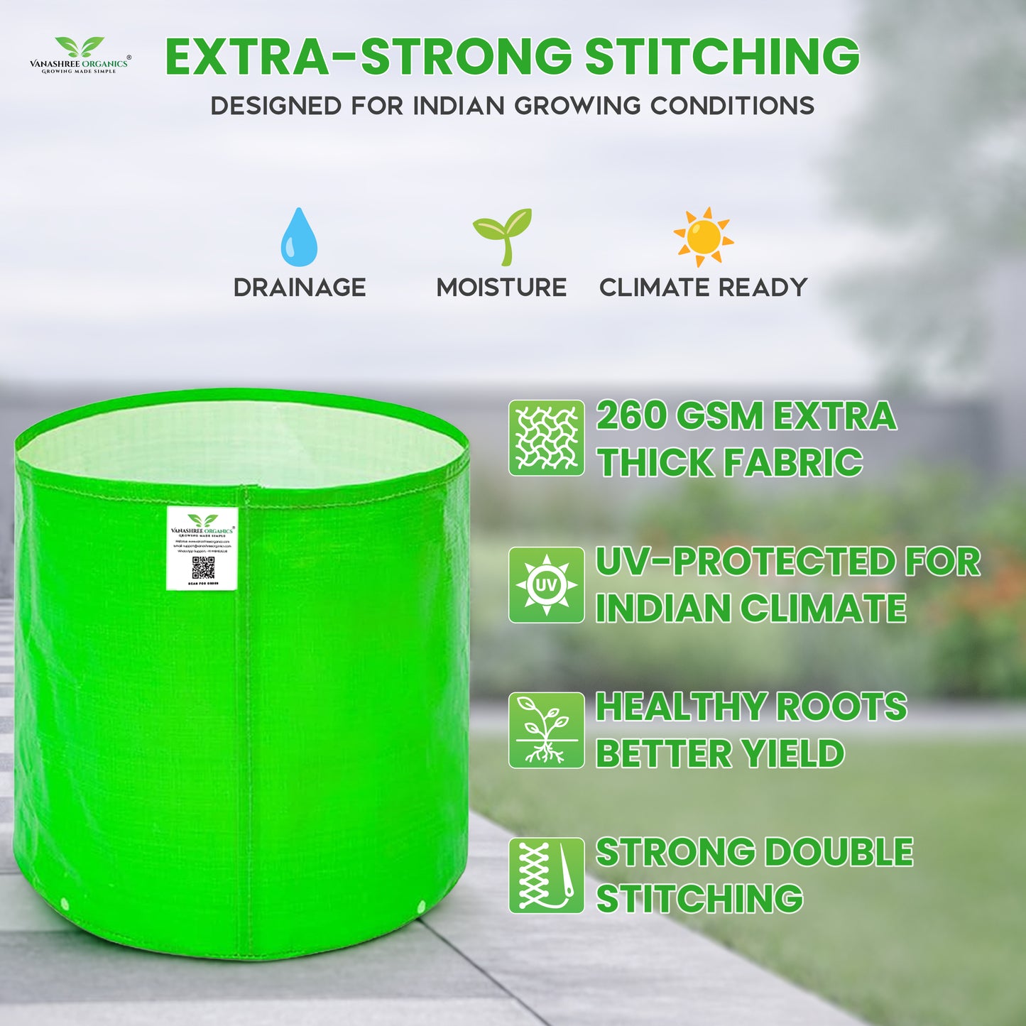 Grow Bag 12x12 Inch for Home Gardening