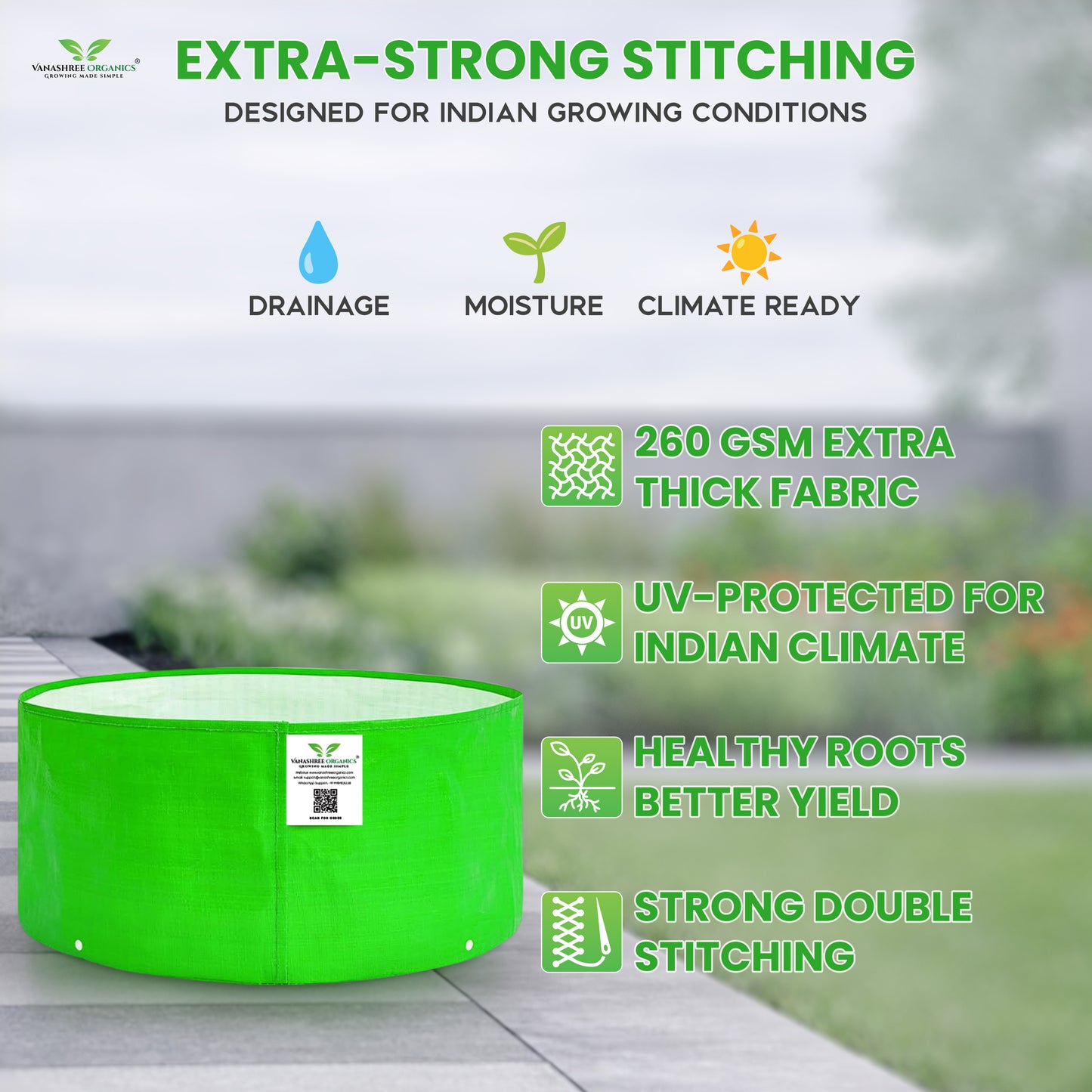 Grow Bag 12x6 Inch for Herbs & Greens