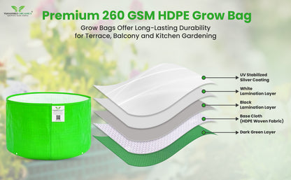Grow Bag 15x12 Inch for Home Gardening
