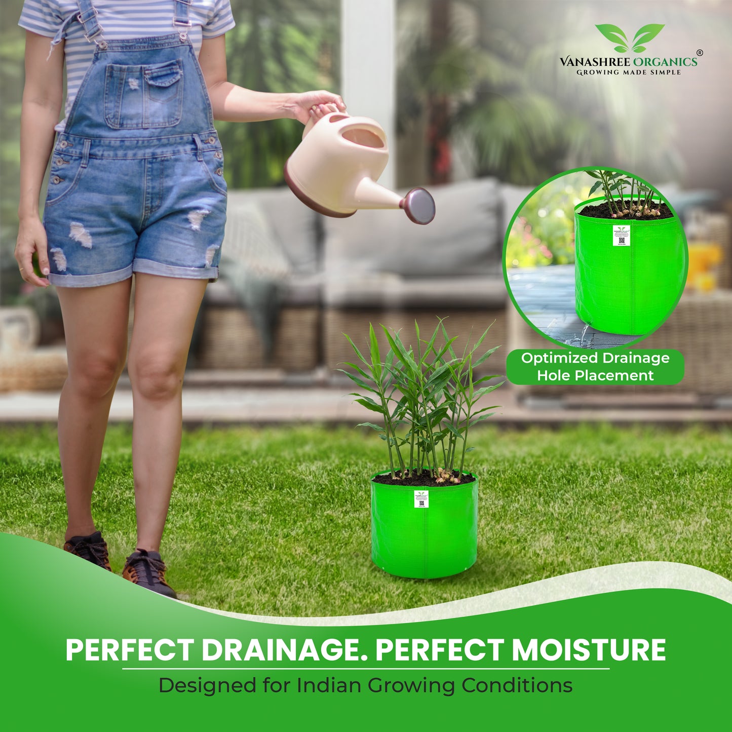 Grow Bag 15x12 Inch for Home Gardening