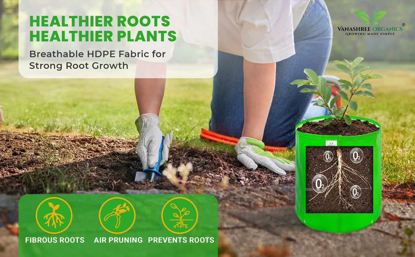 Grow Bag 15x18 Inch for Home Gardening
