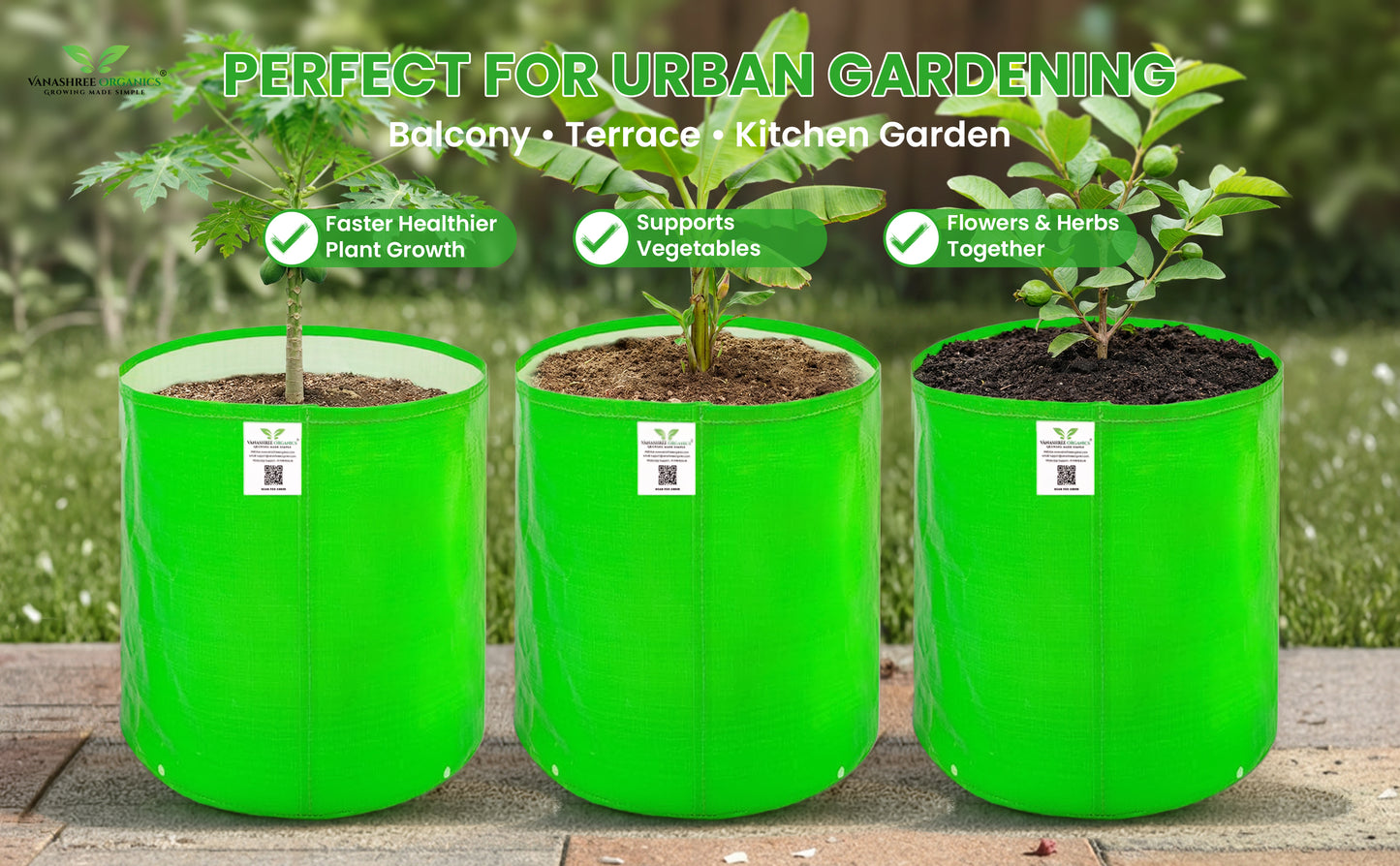 Grow Bag 15x18 Inch for Home Gardening
