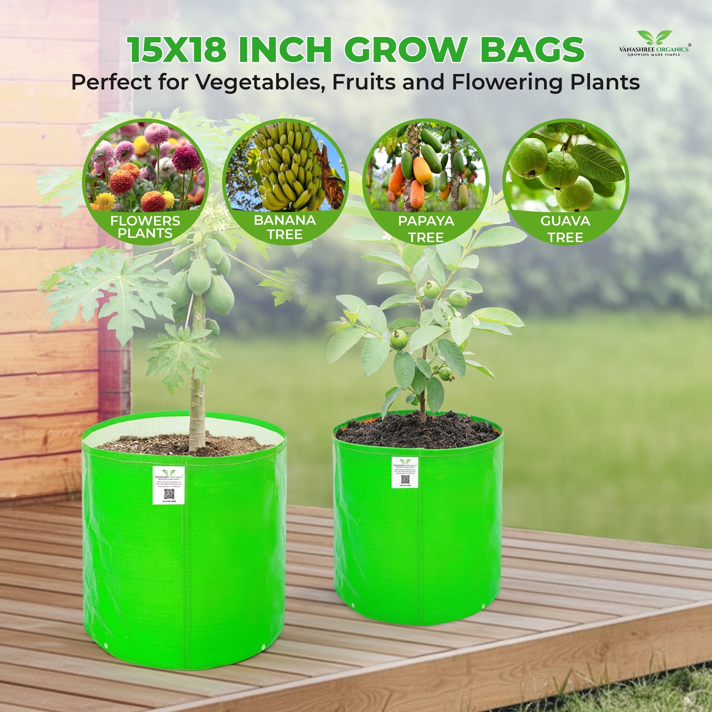 Grow Bag 15x18 Inch for Home Gardening