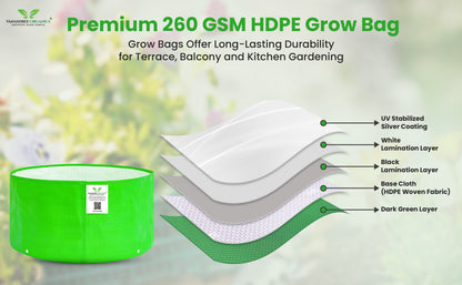 Grow Bag 15x9 Inch for Home Gardening