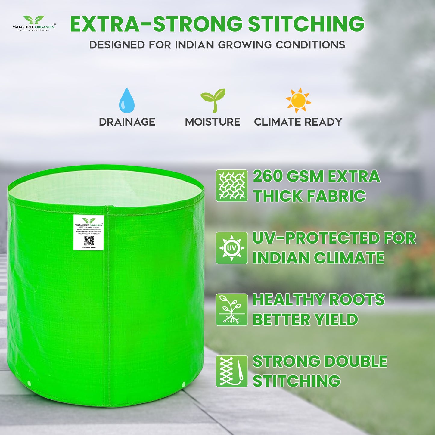 Grow Bag 15x15 Inch for Home Gardening