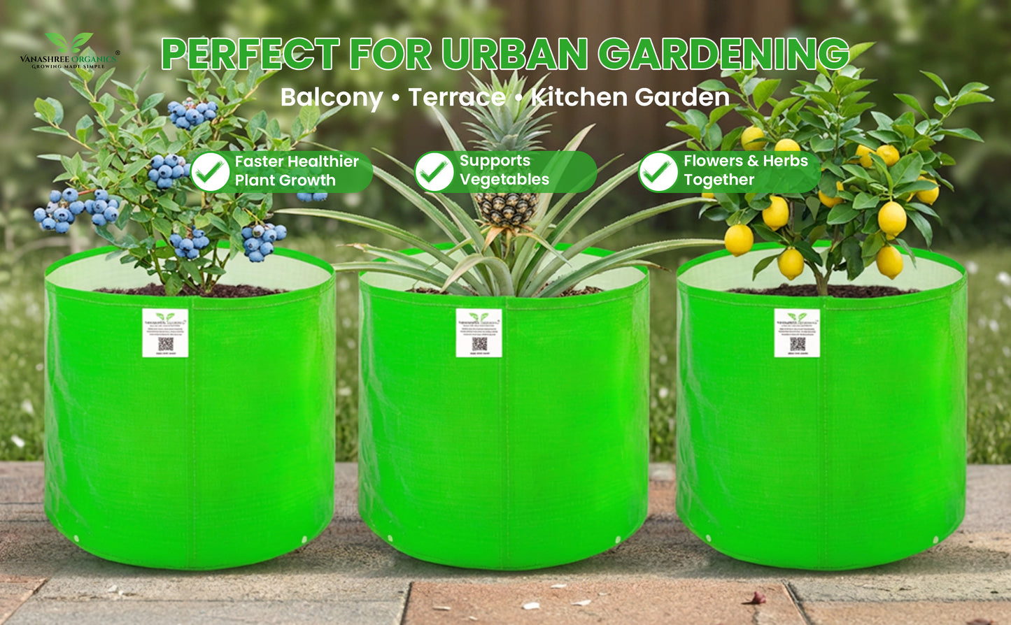 Grow Bag 18x18 Inch for Home Gardening