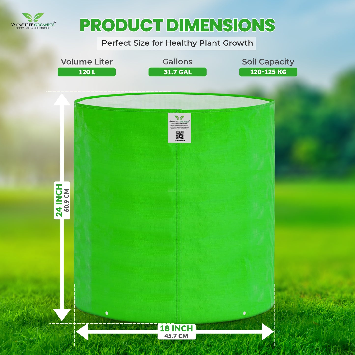 Grow Bag 18x24 Inch for Home Gardening