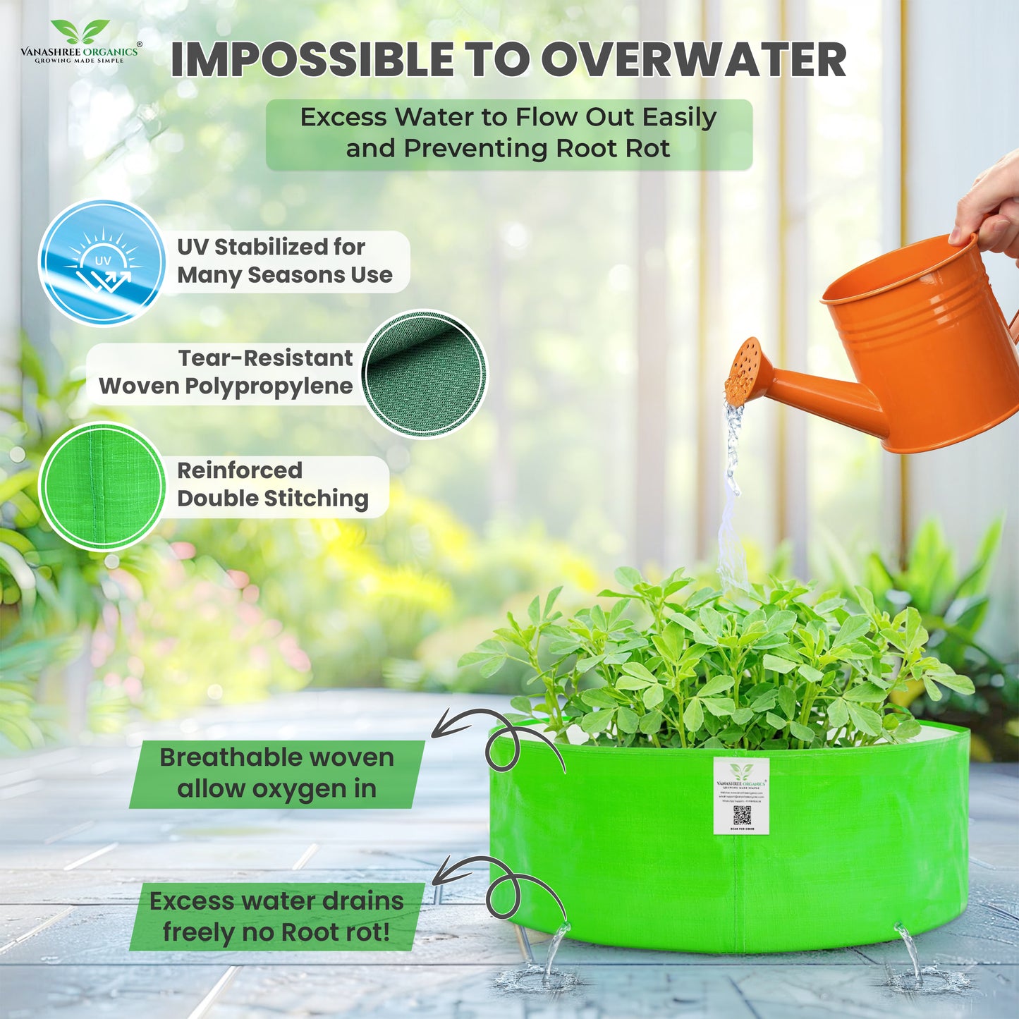Grow Bag 18x6 Inch for Herbs & Greens