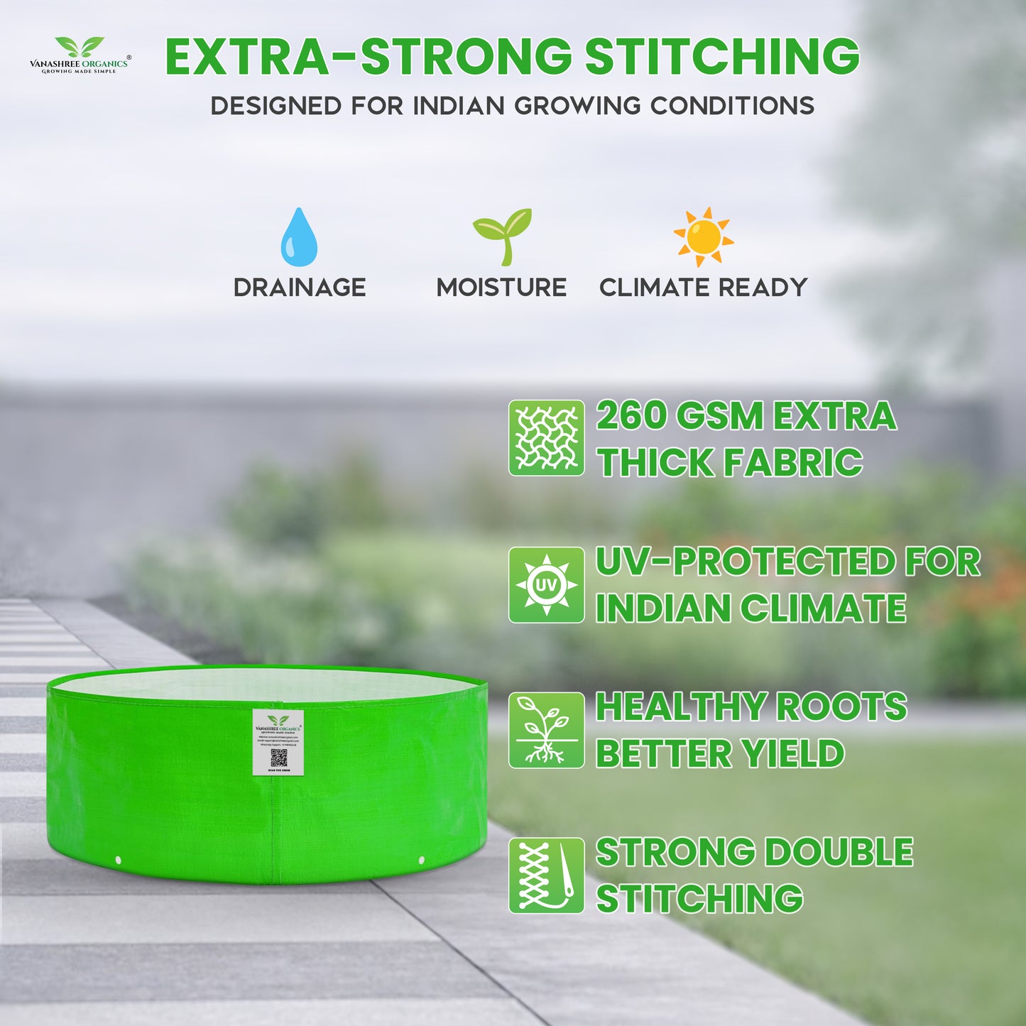 Grow Bag 18x6 Inch for Herbs & Greens