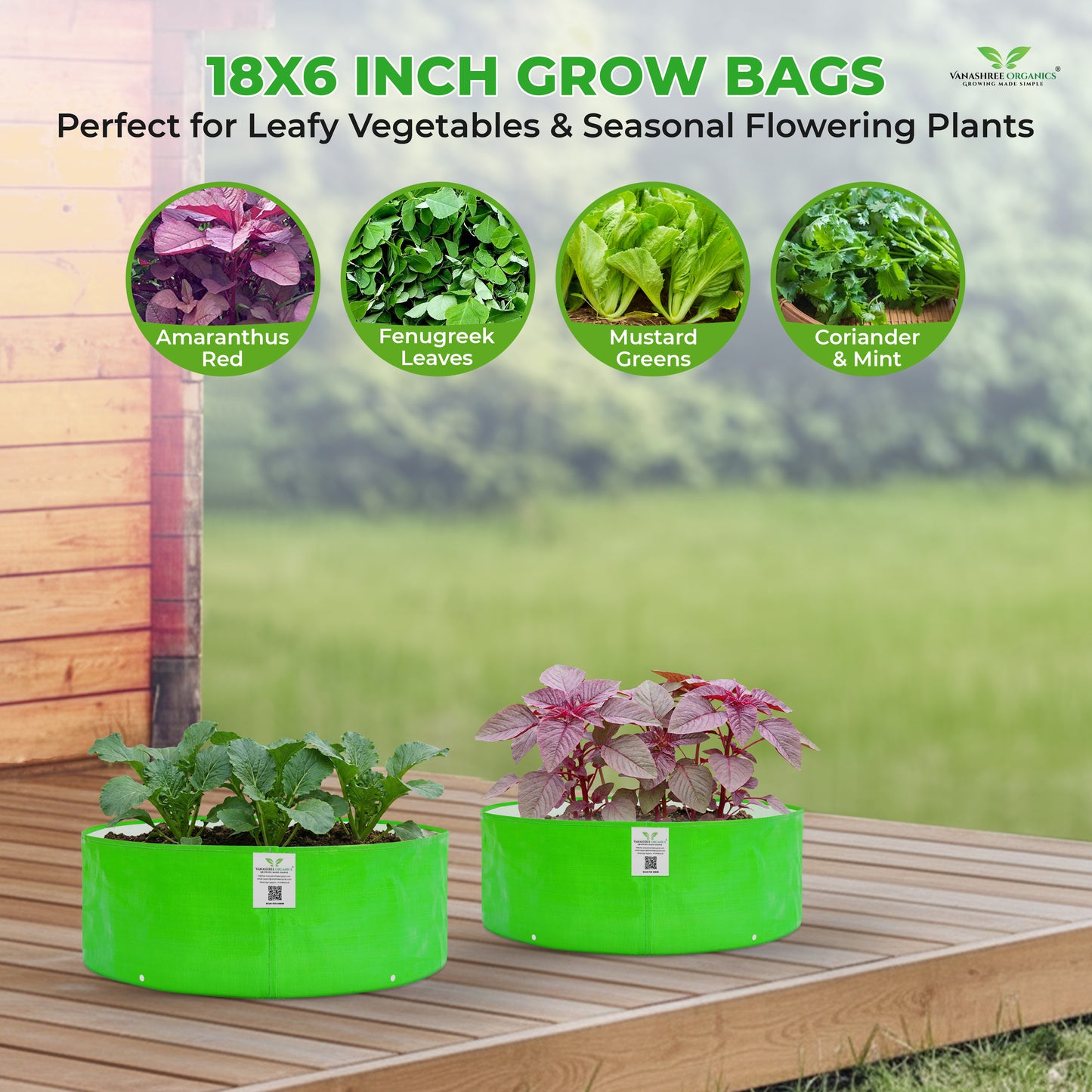 Grow Bag 18x6 Inch for Herbs & Greens
