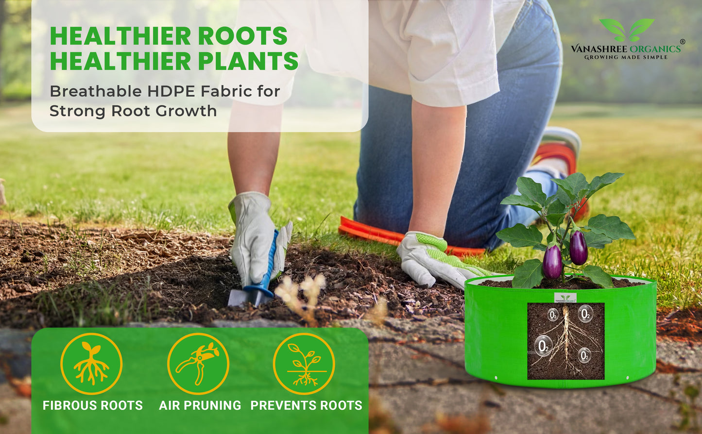 Grow Bag 18x9 Inch for Home Gardening