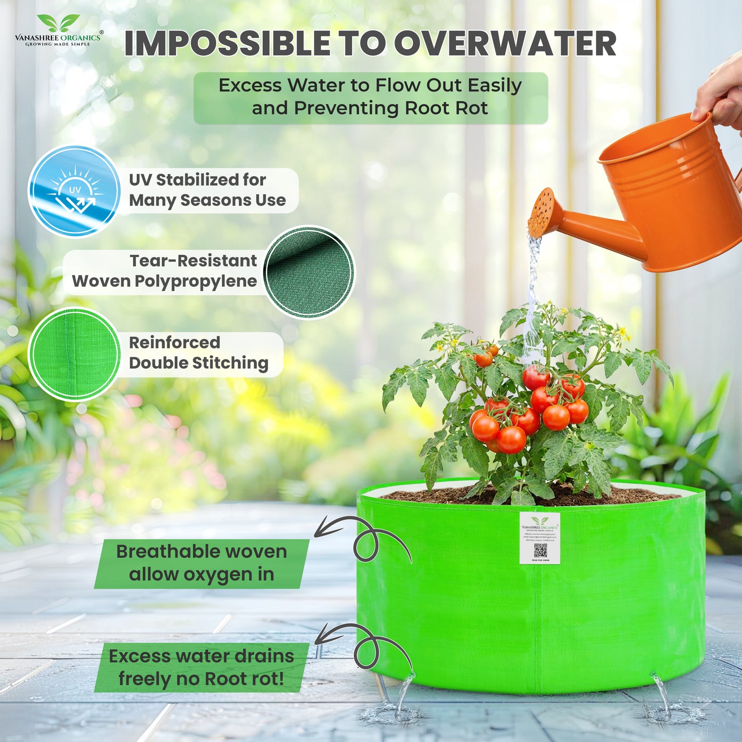 Grow Bag 18x9 Inch for Home Gardening