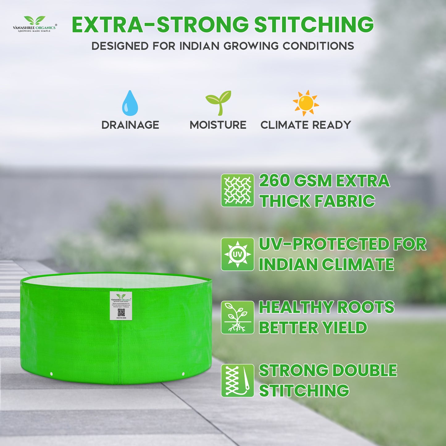 Grow Bag 18x9 Inch for Home Gardening