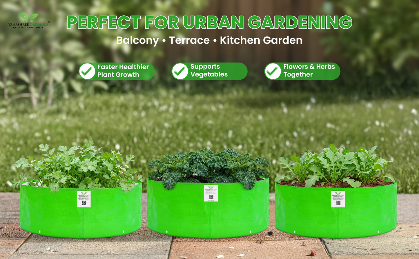 Grow Bag 24x6 Inch for Herbs & Greens