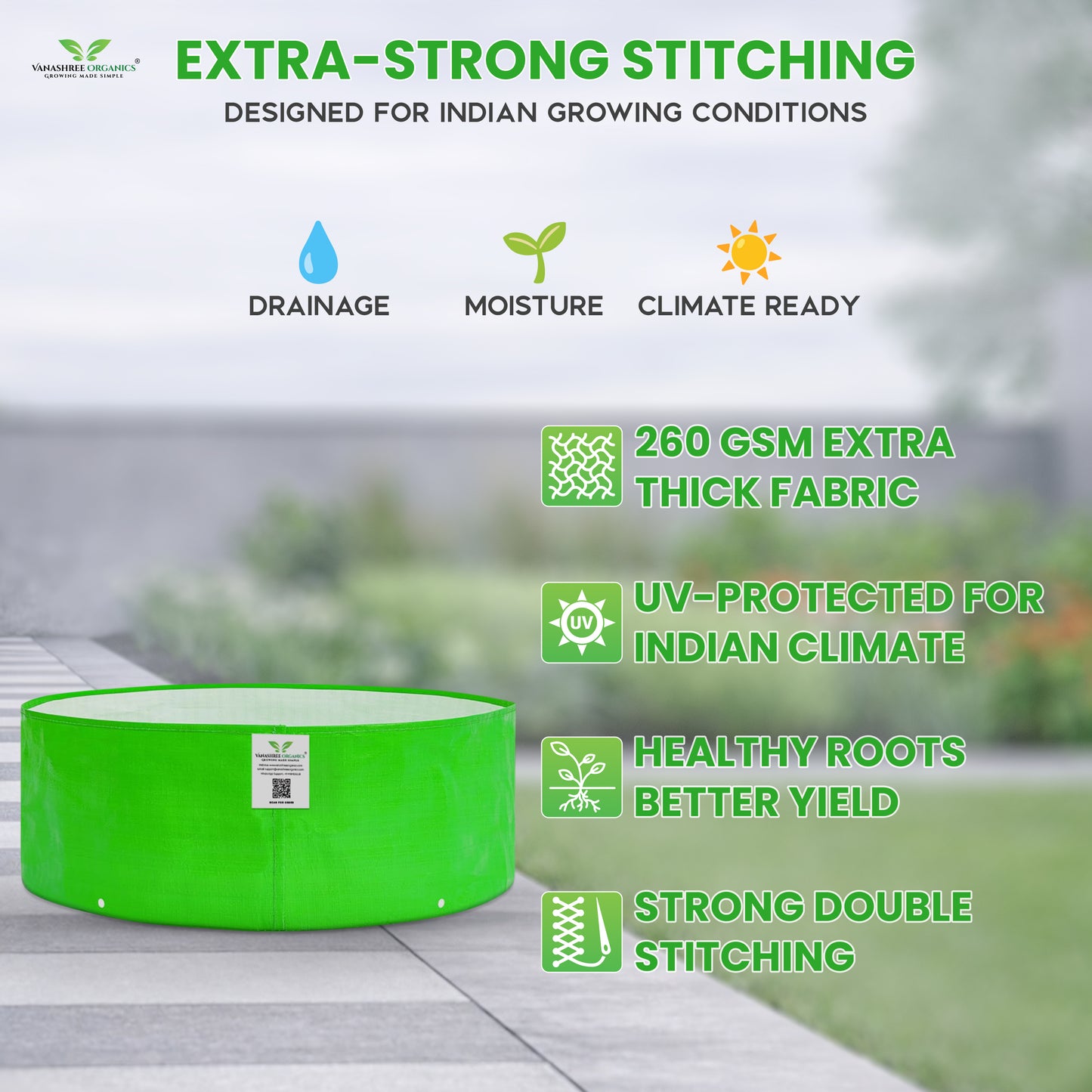 Grow Bag 24x6 Inch for Herbs & Greens
