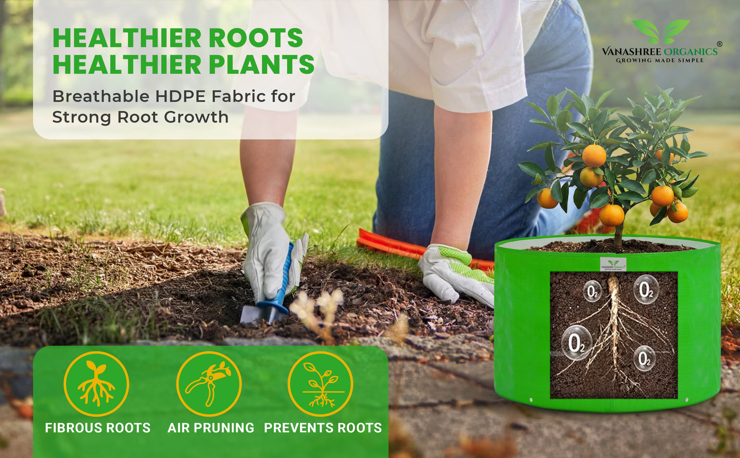 Grow Bag 24x18 Inch for Home Gardening
