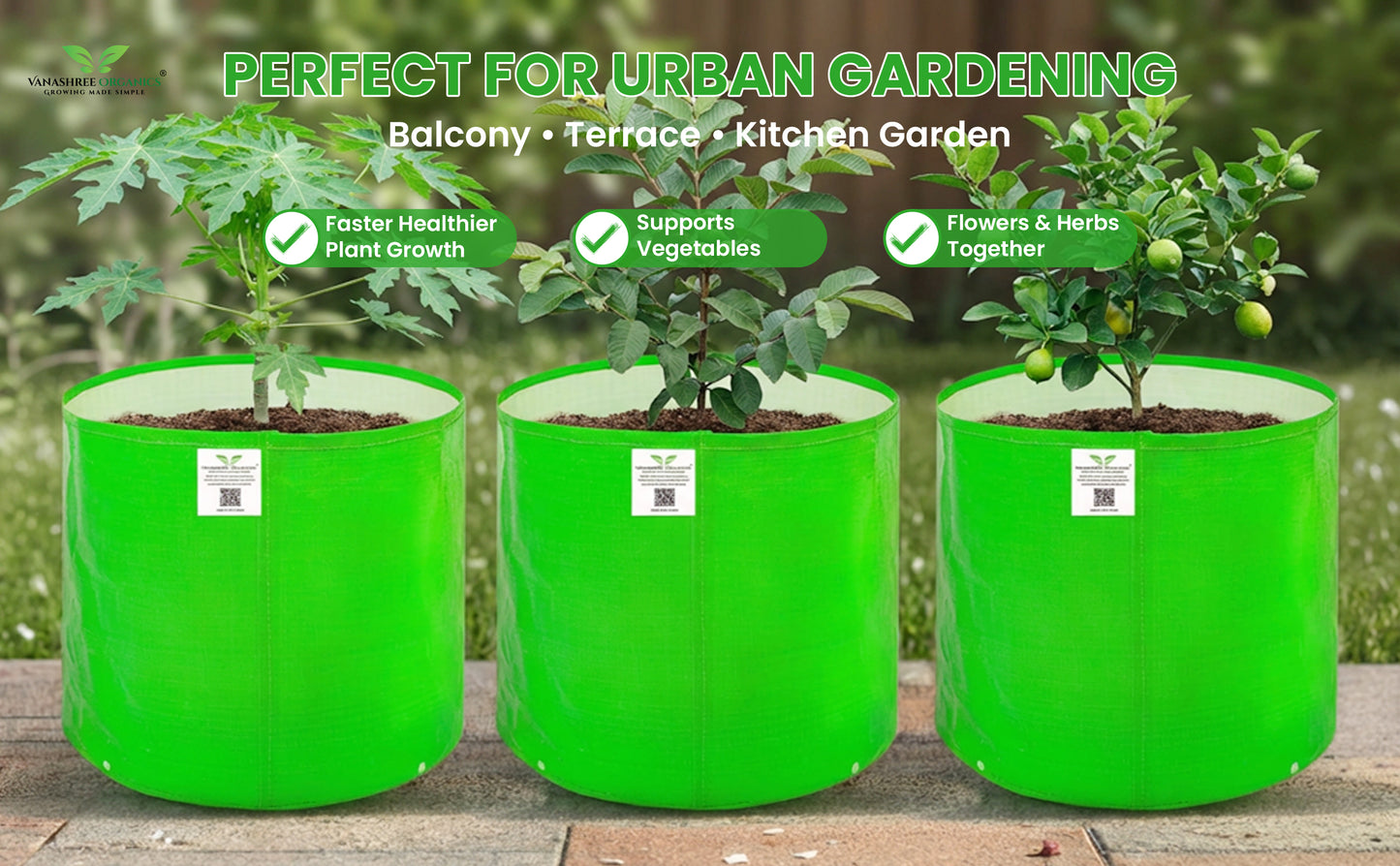 Grow Bag 24x24 Inch for Home Gardening
