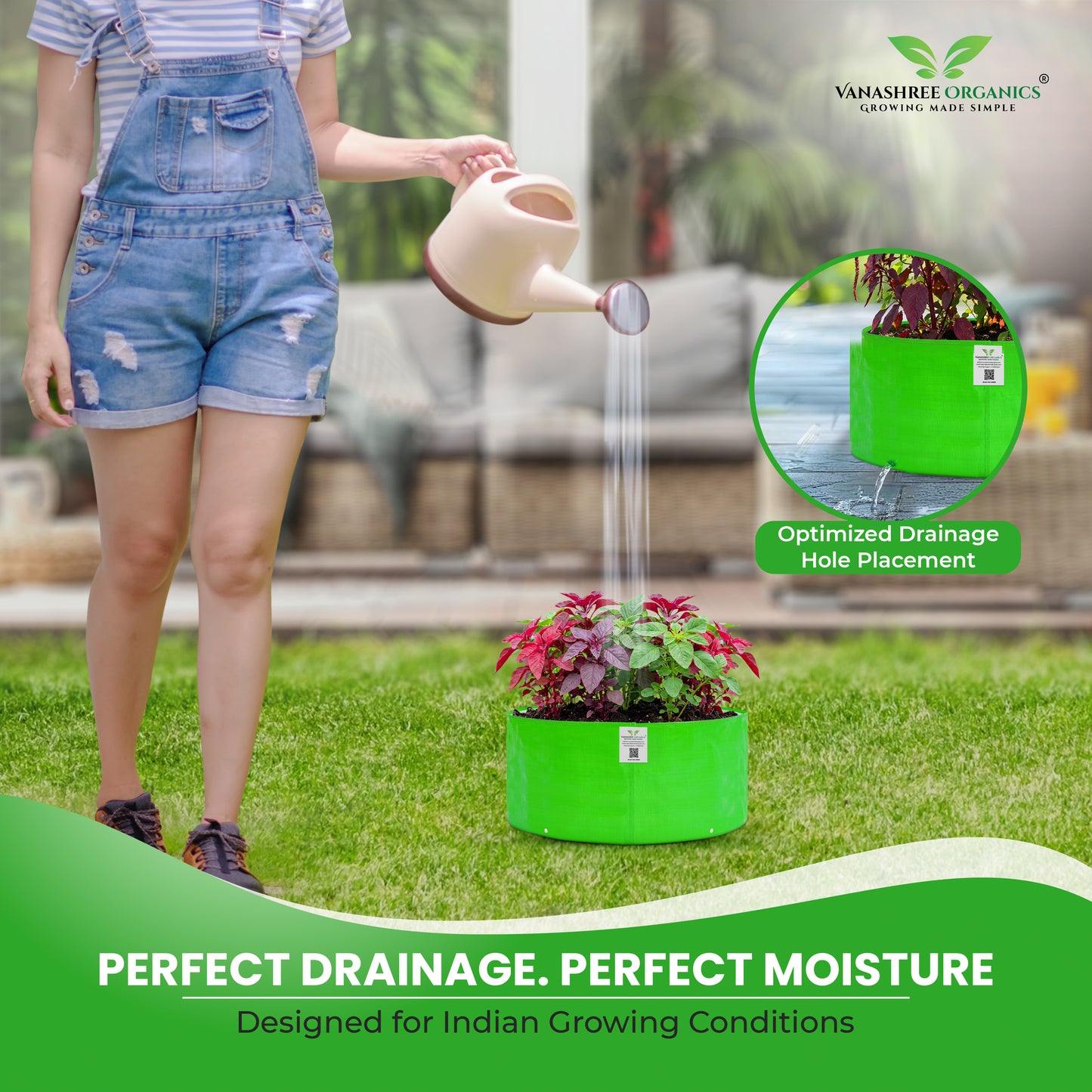 Grow Bag 24x9 Inch for Home Gardening