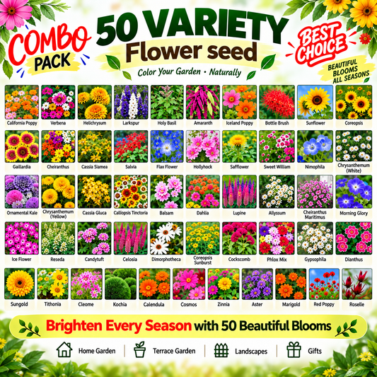 50 Variety Flower Seed Combo Pack