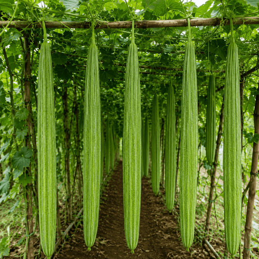 6 Ft Snake Gourd Seeds – Desi 6 Ft Long Variety (Potlakaya/Chichinda/Pudalangai) | Traditional Indian Seeds for Home Gardening - Vanashree Organics