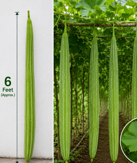 6 Ft Snake Gourd (Potlakaya) Seeds for Home Sowing