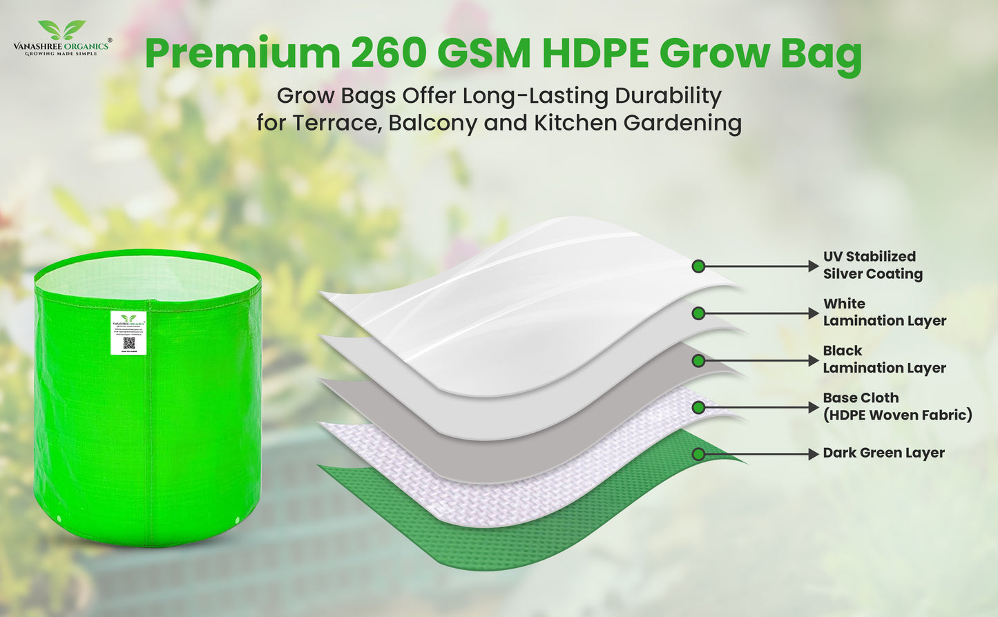 Grow Bag 6x6 Inch for Herbs & Seeds