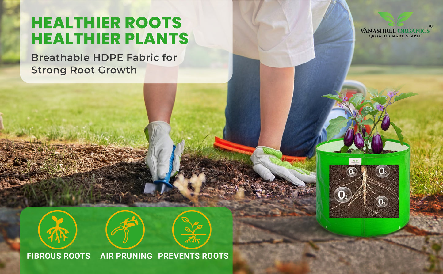 Grow Bag 9x12 Inch for Home Gardening