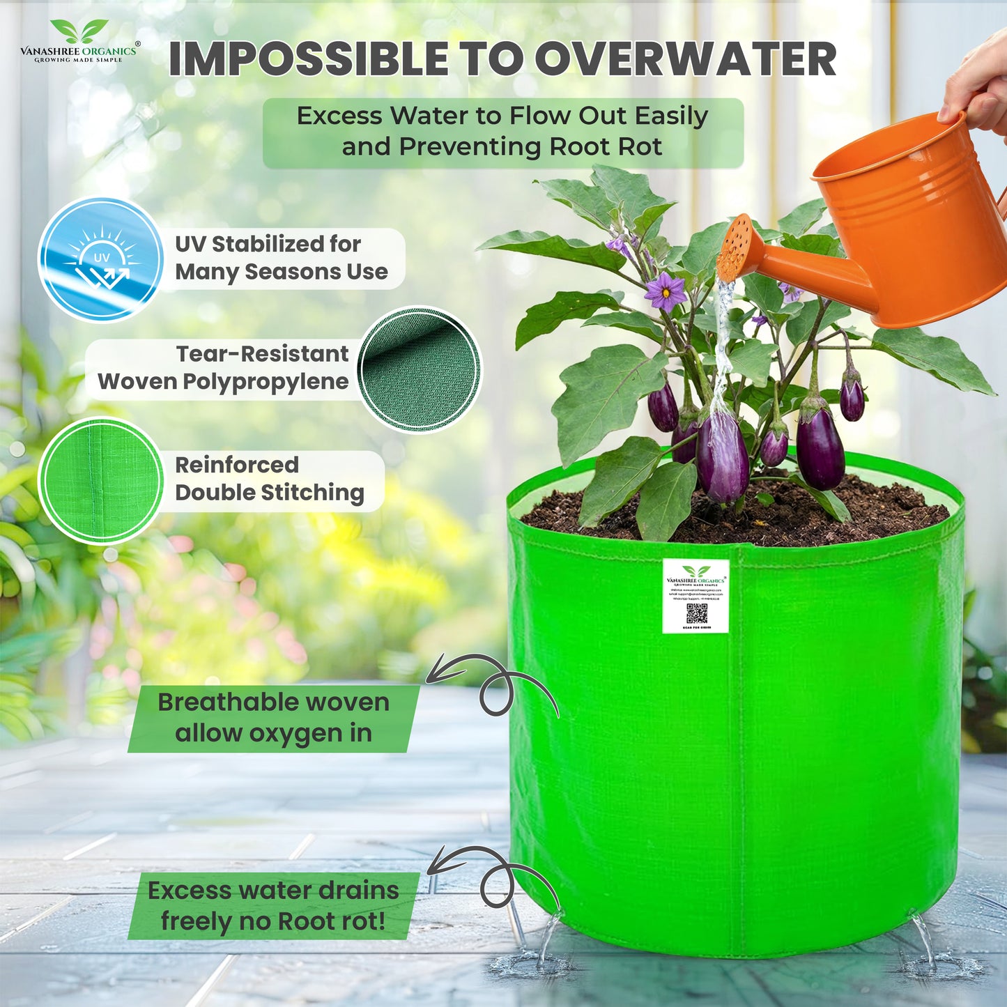 Grow Bag 9x12 Inch for Home Gardening