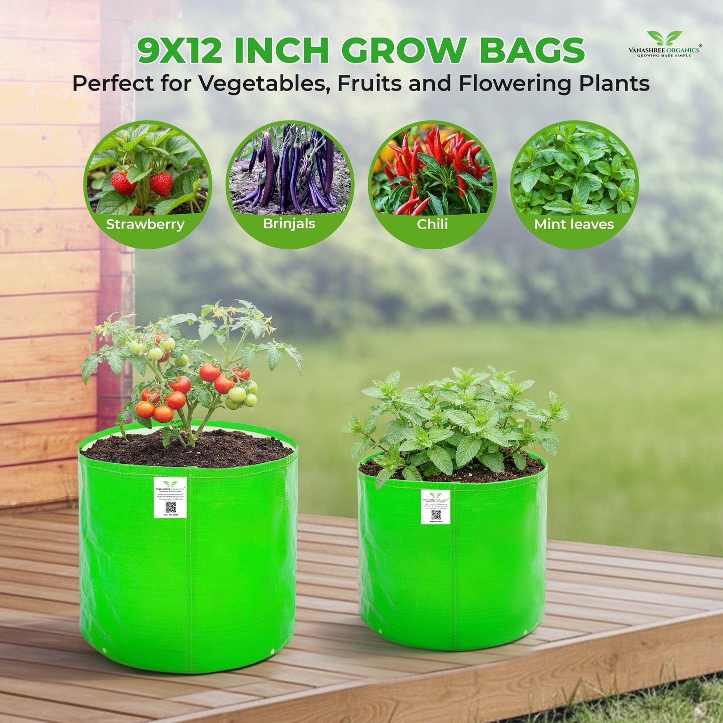 Grow Bag 9x12 Inch for Home Gardening
