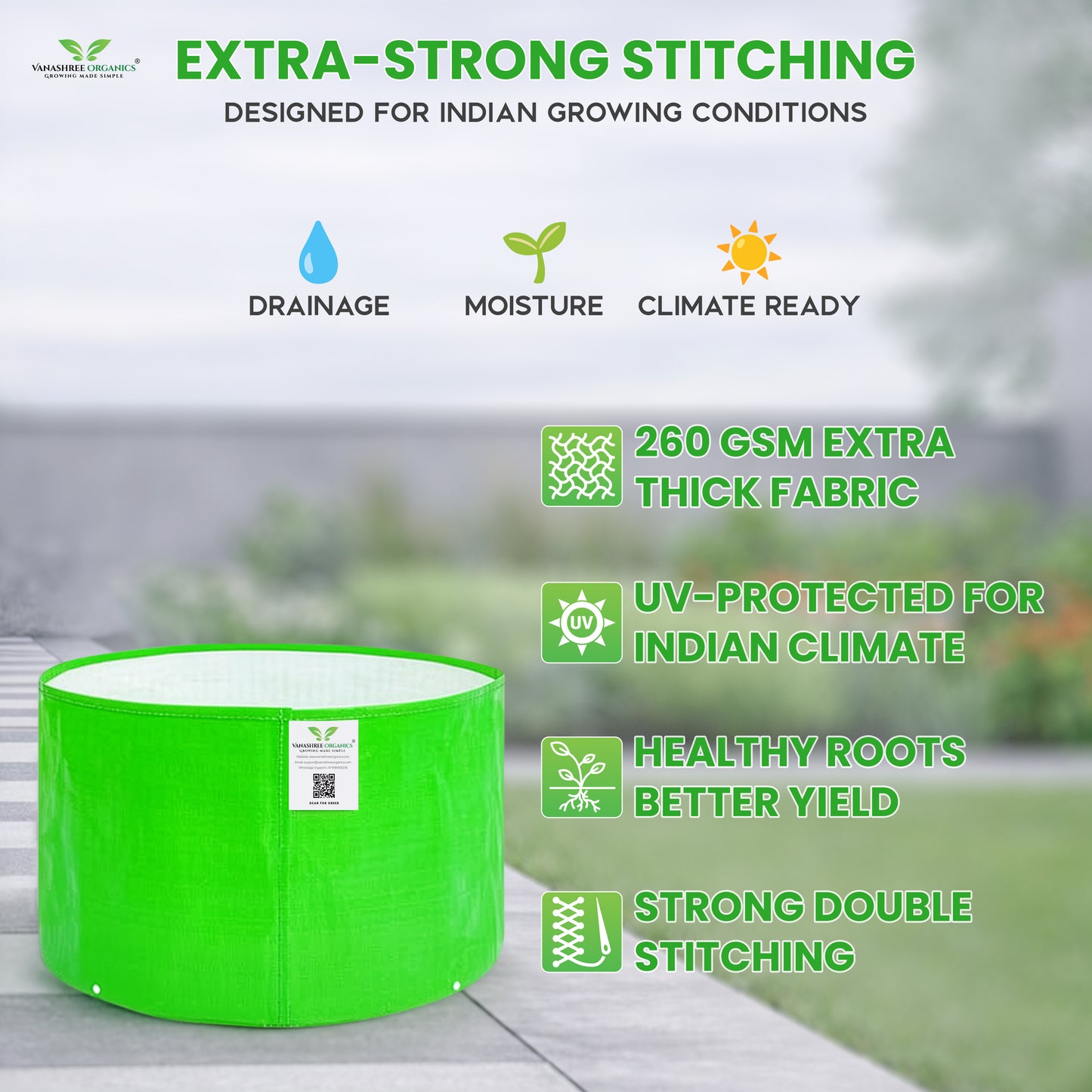 Grow Bag 9x6 Inch for Herbs & Greens