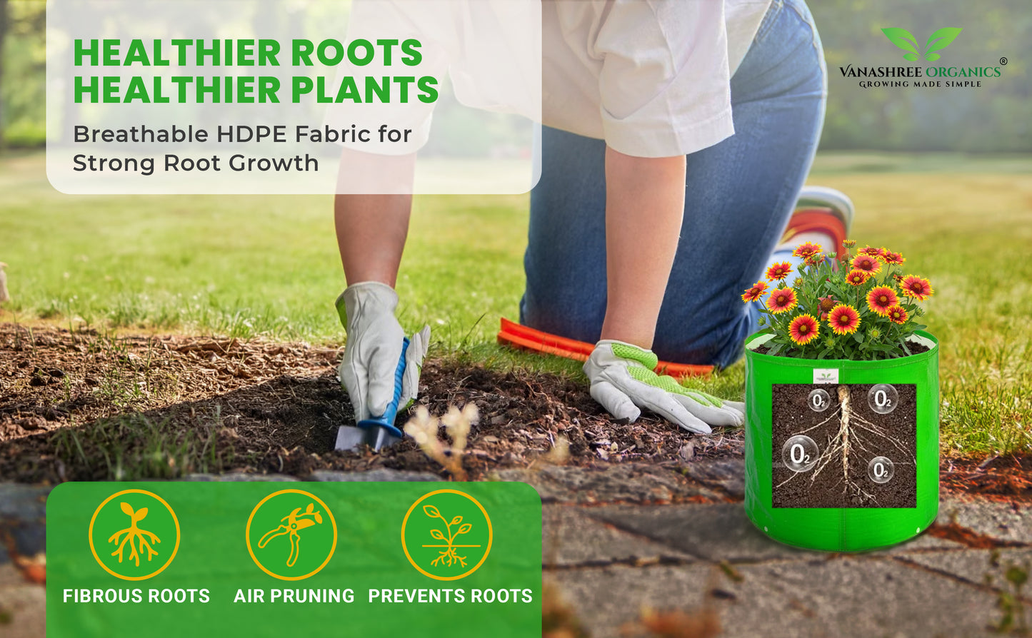 Grow Bag 9x9 Inch for Home Gardening