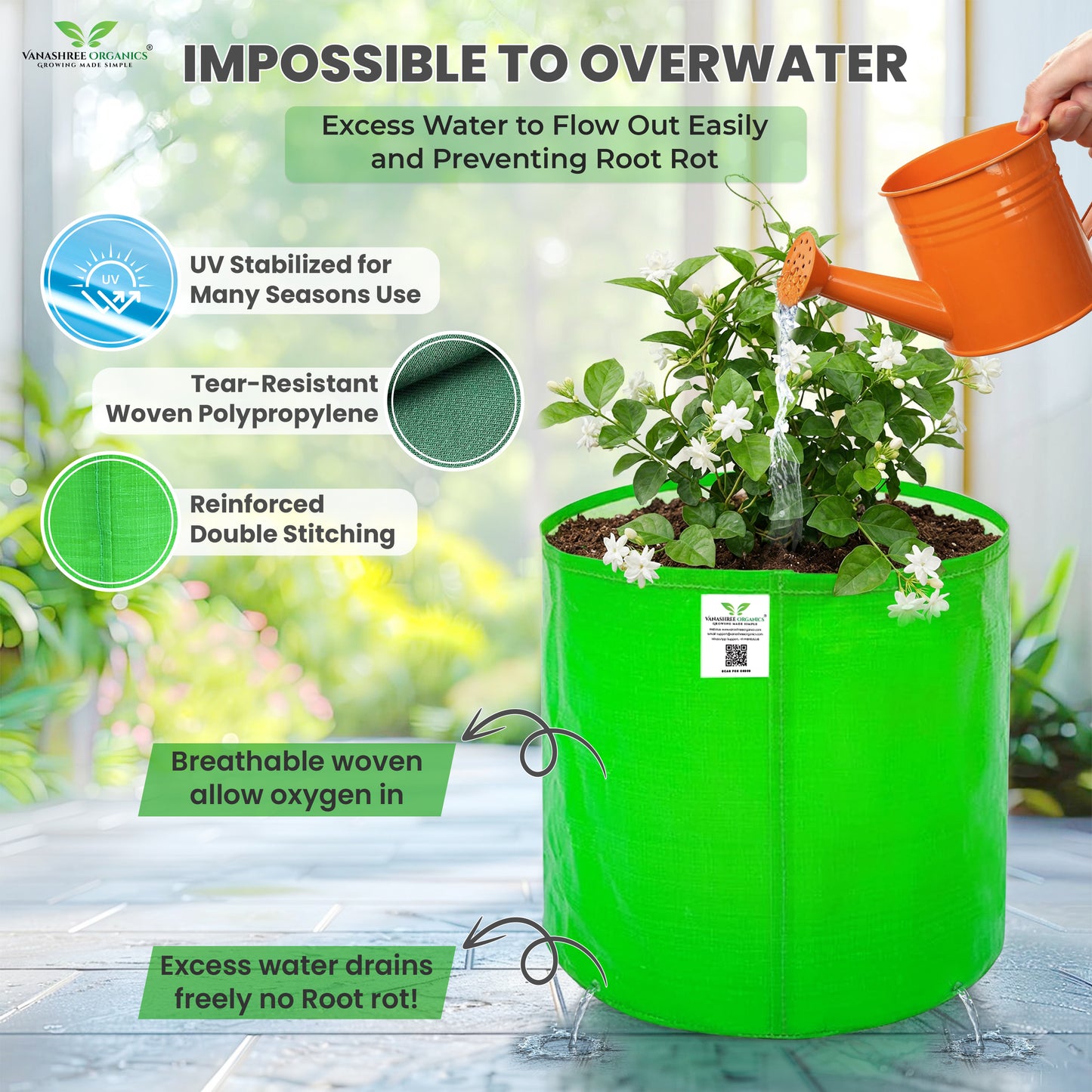 Grow Bag 9x9 Inch for Home Gardening