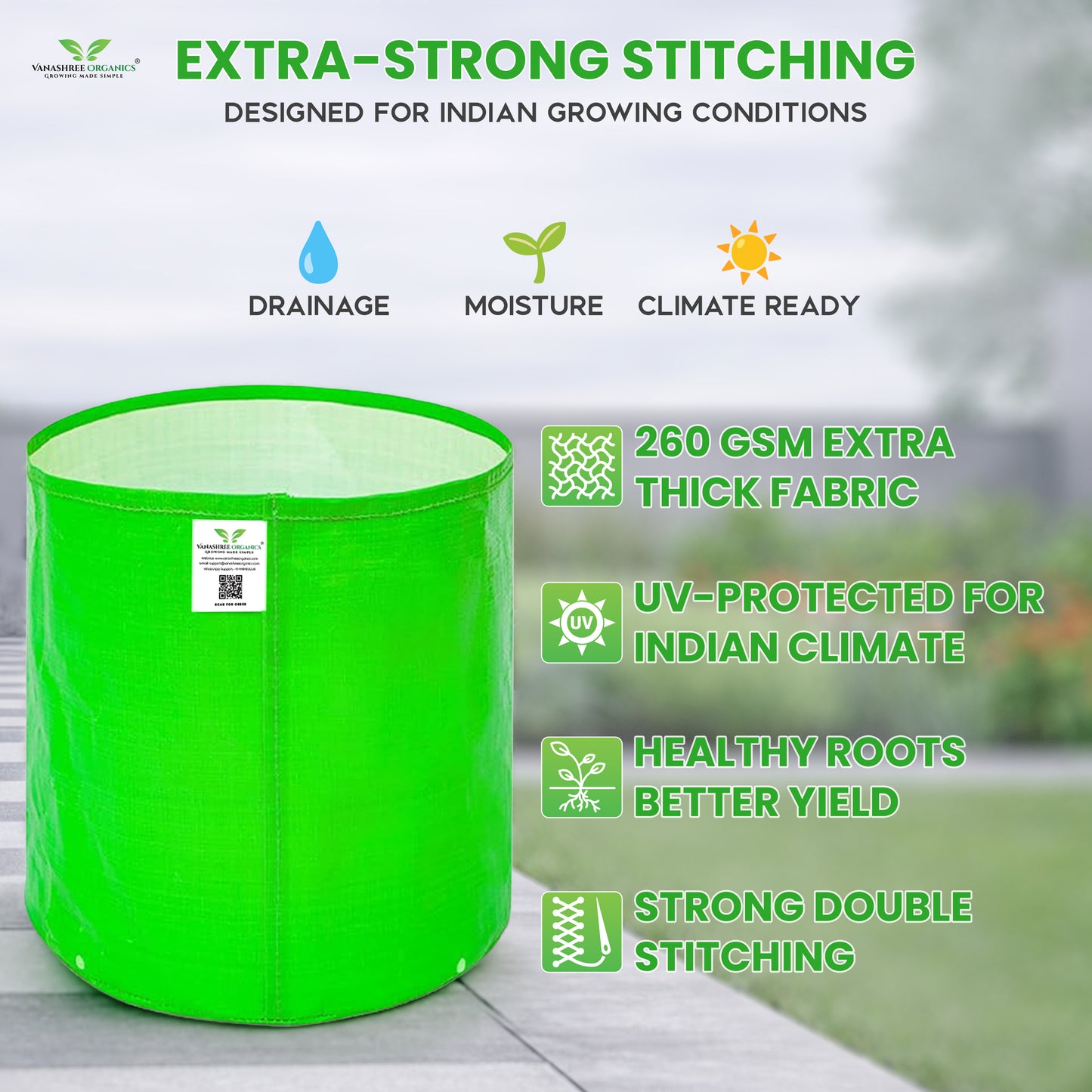 Grow Bag 9x9 Inch for Home Gardening