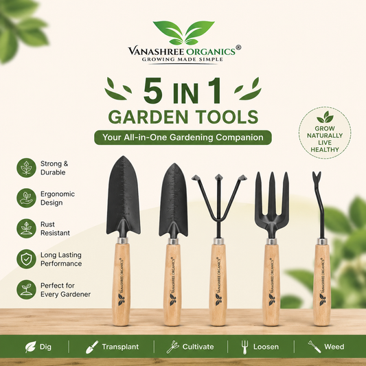 5-Piece Gardening Tool Combo Set - Vanashree Organics
