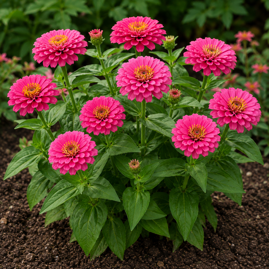 Zinnia Pink Seeds – Vibrant Flowering Variety | High Germination for Home Gardening - Vanashree Organics