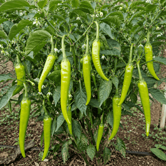 Bajji Chilli Green Seeds – Desi Bajji Mirchi Variety | Bajji Mirapakaya/Bajji Molaga/Bajji Menasinakayi | High Germination for Home Sowing - Vanashree Organics