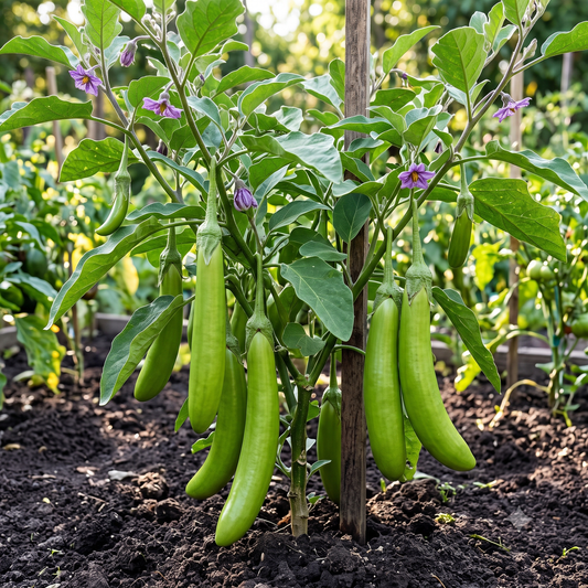 Brinjal Green Seeds – Desi Pacha Vankaya Variety | Baingan/Kathirikai | High Germination for Home Gardening - Vanashree Organics
