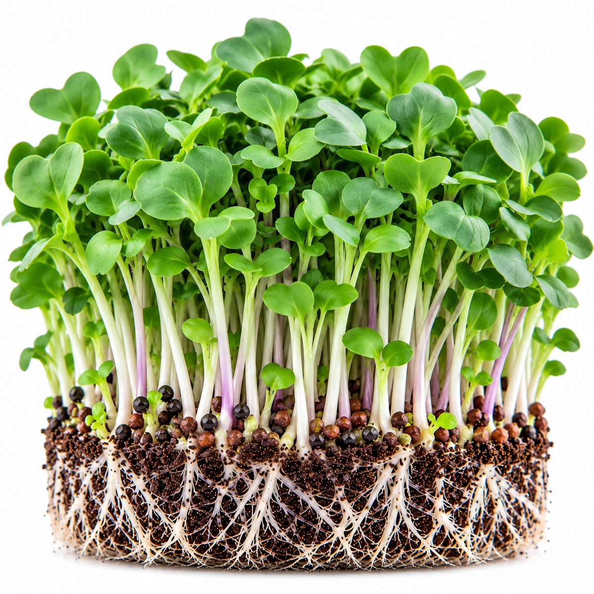 Cabbage microgreens tray grown at home from Vanashree Organics microgreen seeds
