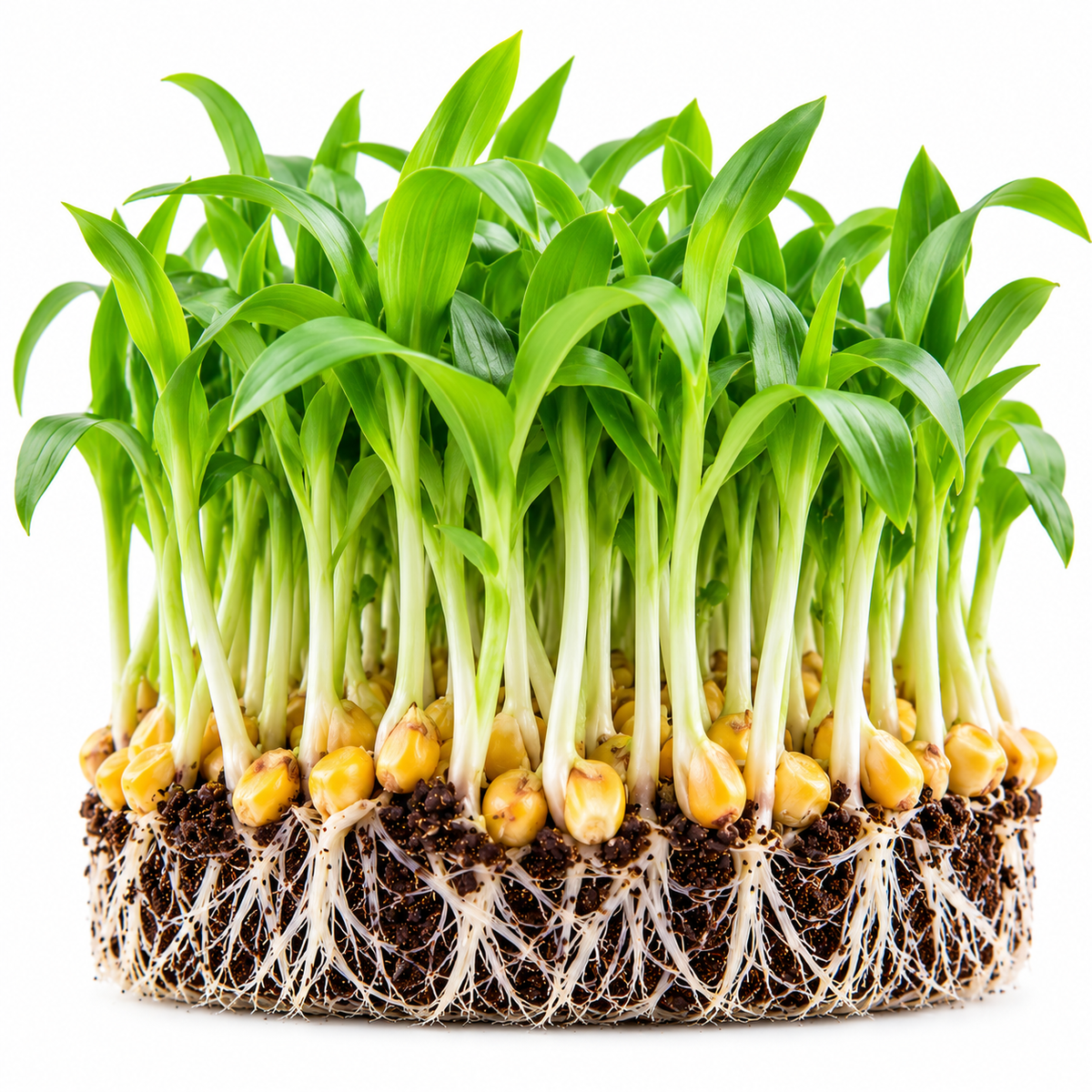 Corn microgreens tray grown at home from Vanashree Organics microgreen seeds