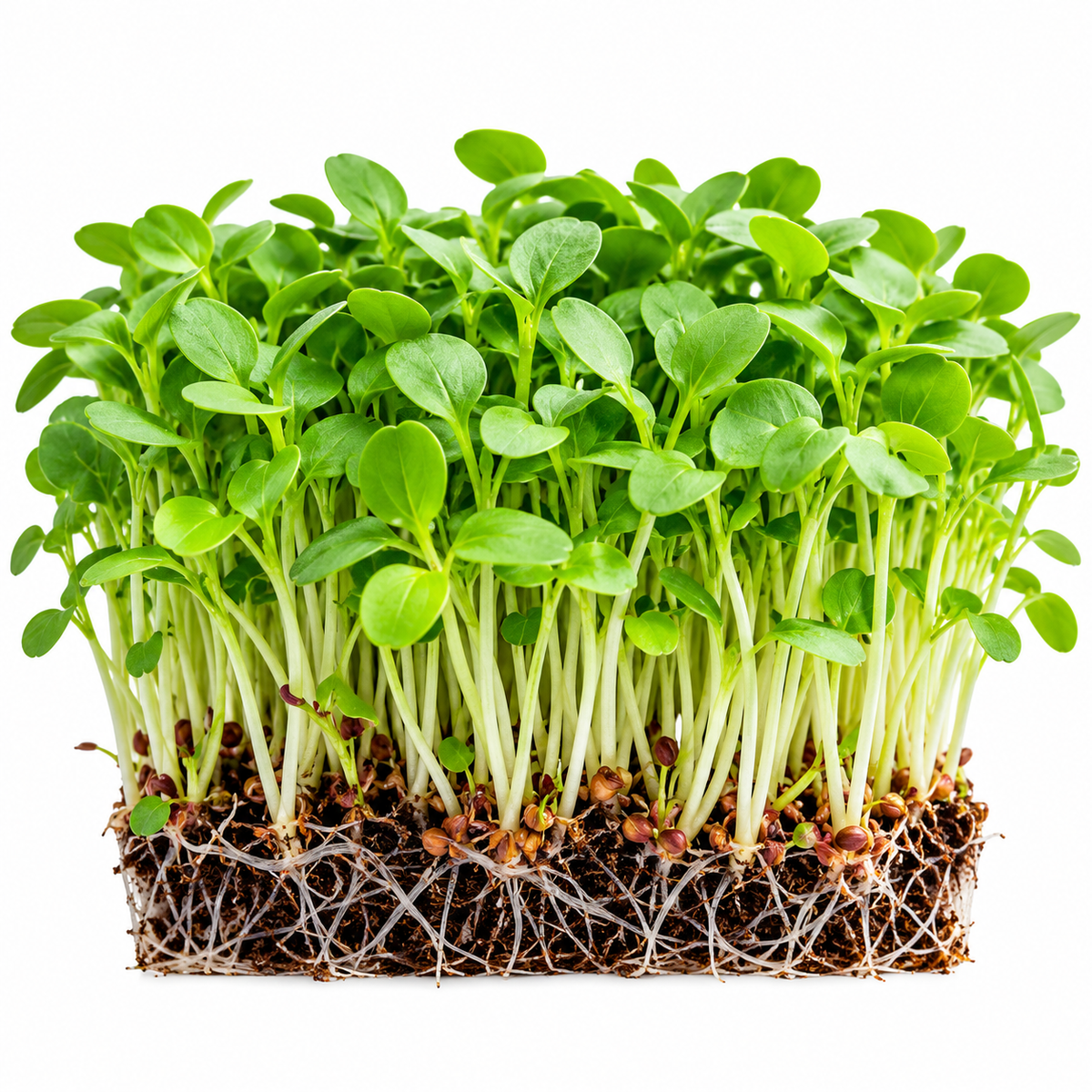 Green amaranthus microgreens growing from seed