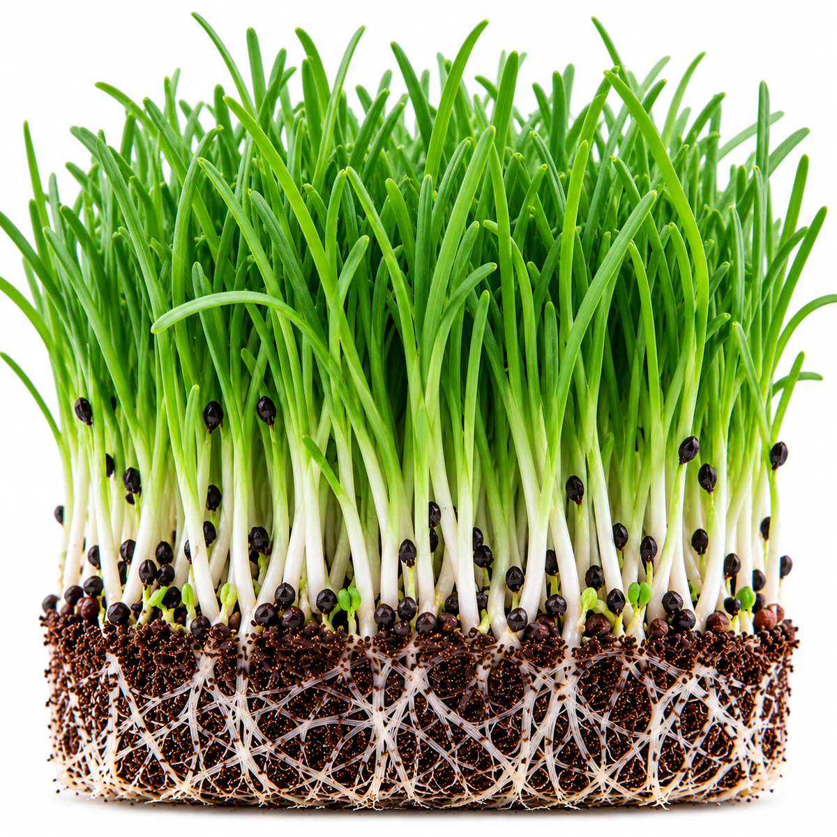 Onion microgreens tray grown at home from Vanashree Organics microgreen seeds