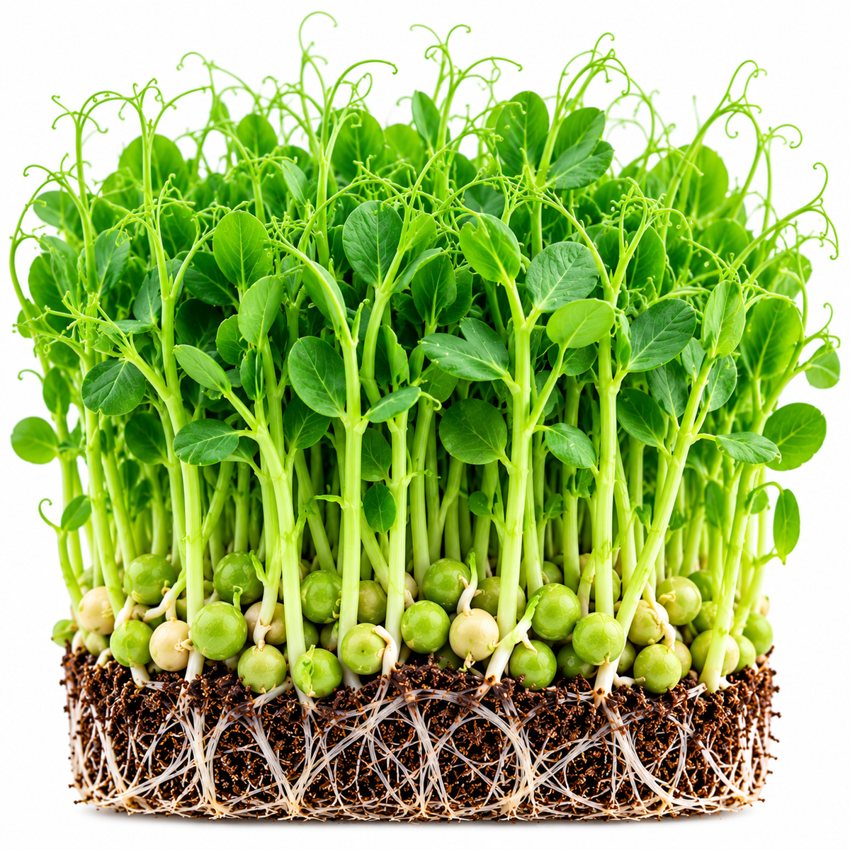 Peas microgreens (pea shoots) tray grown at home from Vanashree Organics microgreen seeds