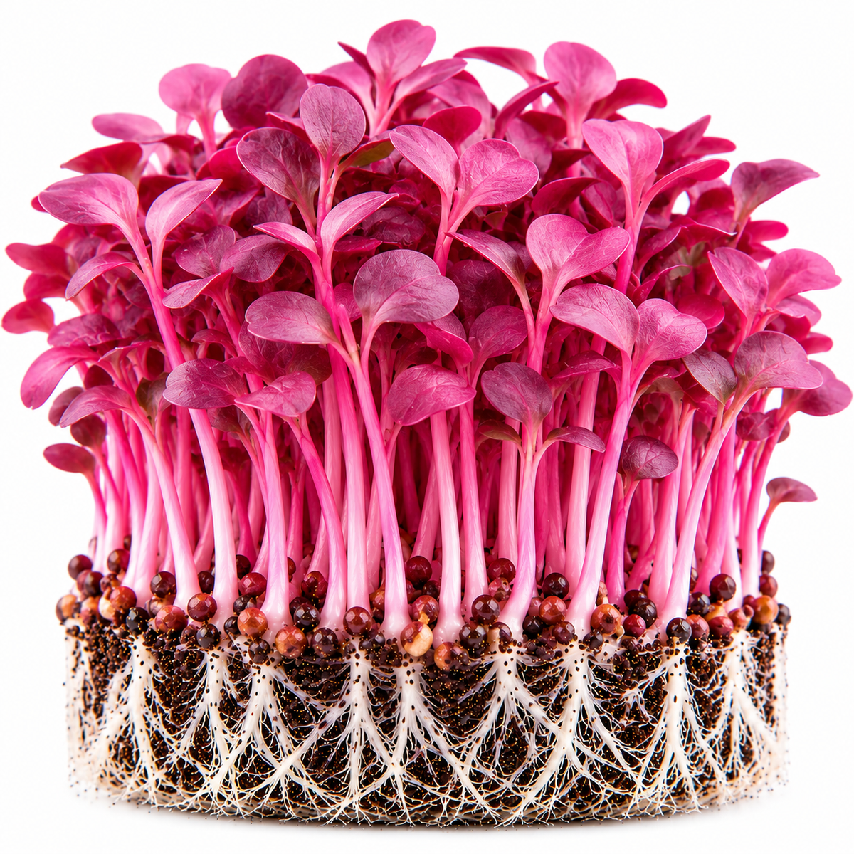 Pink radish microgreens tray grown at home from Vanashree Organics microgreen seeds
