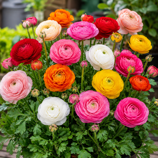 Ranunculus Mix Seeds – Multi-Color Variety | Cool Season Flower Seeds for Home Gardening - Vanashree Organics