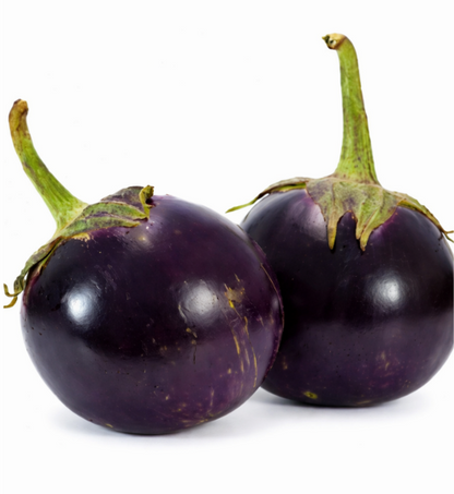 Round Brinjal Seeds – Desi Gutti Vankaya Variety | Baingan/Kathirikai | High Germination for Home Gardening
