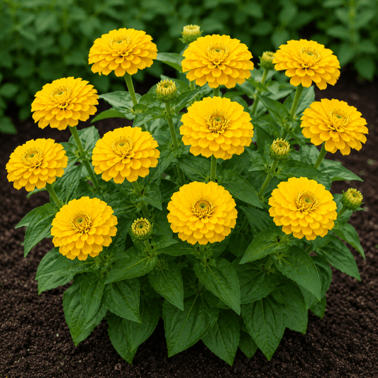 Zinnia Yellow Seeds – Vibrant Flowering Variety | High Germination for Home Gardening - Vanashree Organics